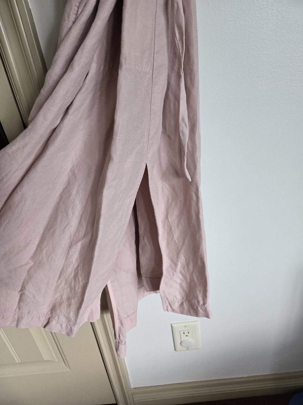 Wilfred Linen Dusty Rose Midi Wrap Dress - Picture 5 of 7